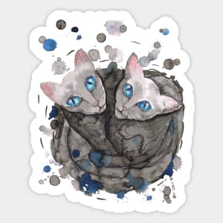 Two gray cat sisters Sticker